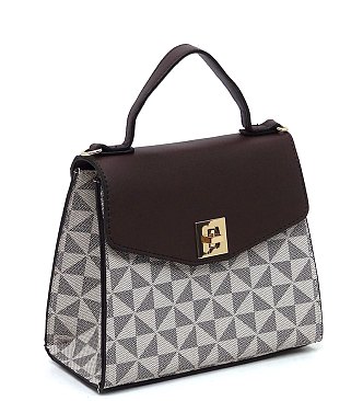 PM Monogram Twist Lock Flap Satchel