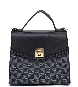 PM Monogram Twist Lock Flap Satchel