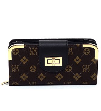 CM Monogram Turn Lock Crossbody Wallet