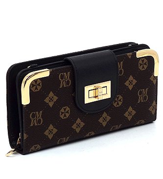 CM Monogram Turn Lock Crossbody Wallet