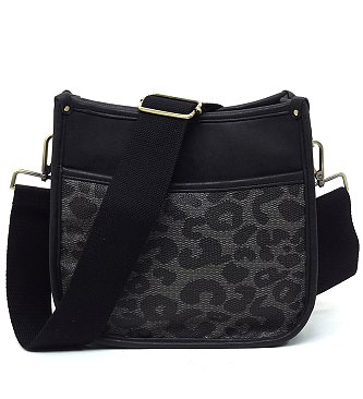 Leopard Colorblock Hobo Crossbody Bag