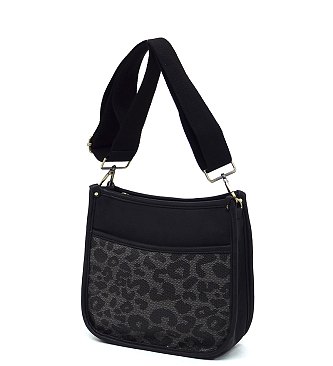 Leopard Colorblock Hobo Crossbody Bag