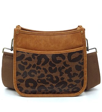 Leopard Colorblock Hobo Crossbody Bag