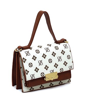 CM Monogram Push Lock Flap Crossbody Bag