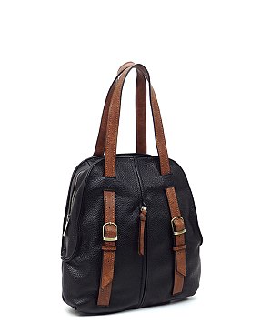 Pebbled 2-Tone Convertible Backpack