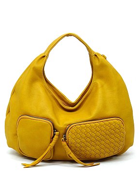 Fashion Woven Pocket Shoulder Bag Hobo