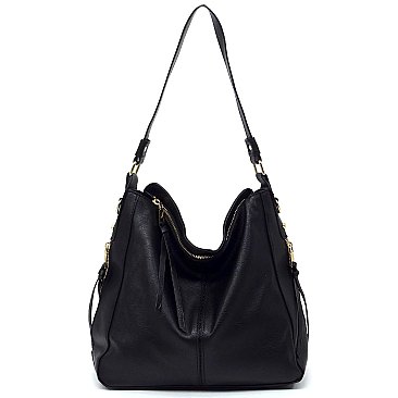 Dual Side Zippered Shoulder / Hobo Bag