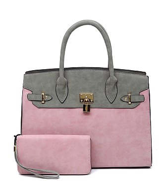 Colorblock Padlock 2-in-1 Satchel