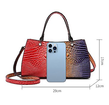 Tie-dyed Croc Multi-Compartment Shoulder Bag