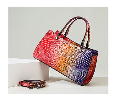 Tie-dyed Croc Multi-Compartment Shoulder Bag