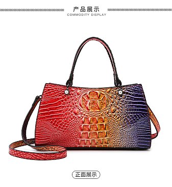 Tie-dyed Croc Multi-Compartment Shoulder Bag