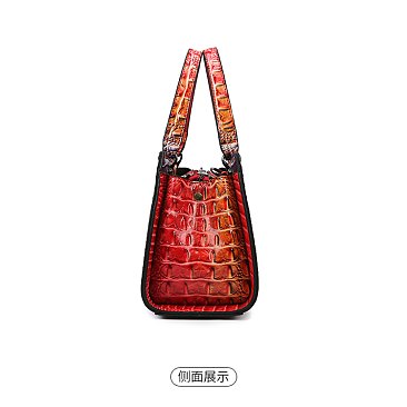 Tie-dyed Croc Multi-Compartment Shoulder Bag