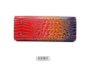 Tie-dyed Croc Multi-Compartment Shoulder Bag