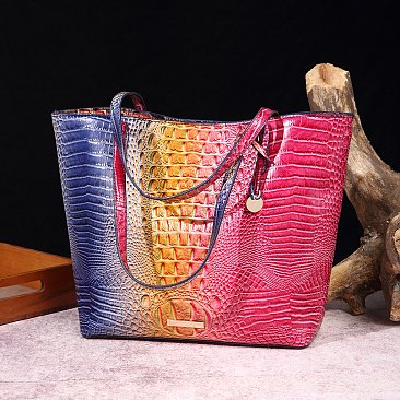 Tie-dyed 2 in 1 Croc Tote-Shoulder Bag with Wallet