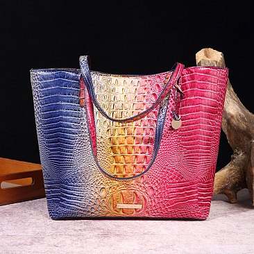 Tie-dyed 2 in 1 Croc Tote-Shoulder Bag with Wallet