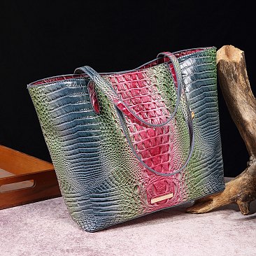 Tie-dyed 2 in 1 Croc Tote-Shoulder Bag with Wallet