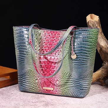 Tie-dyed 2 in 1 Croc Tote-Shoulder Bag with Wallet