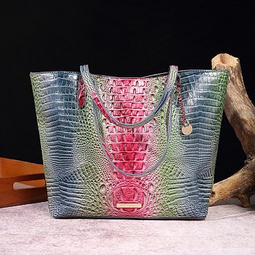 Tie-dyed 2 in 1 Croc Tote-Shoulder Bag with Wallet