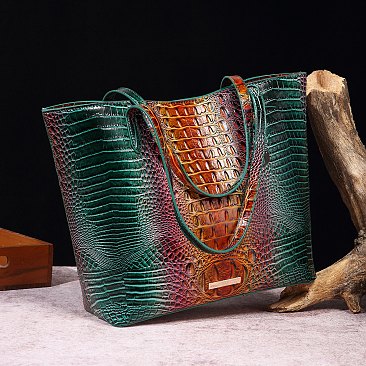 Tie-dyed 2 in 1 Croc Tote-Shoulder Bag with Wallet