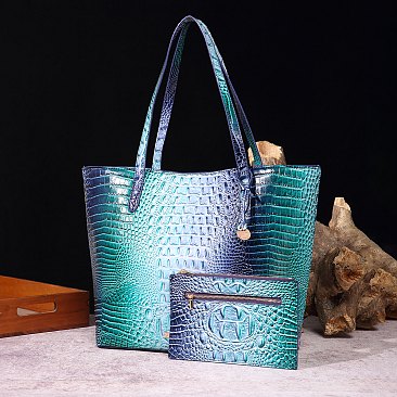 Tie-dyed 2 in 1 Croc Tote-Shoulder Bag with Wallet