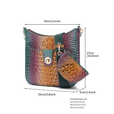 Tie-dyed 2 in 1 Croc Crossbody Bag with Coin Wallet