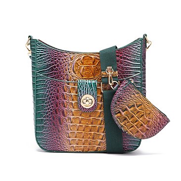 Tie-dyed 2 in 1 Croc Crossbody Bag with Pouch