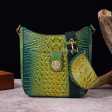 Tie-dyed 2 in 1 Croc Crossbody Bag with Pouch