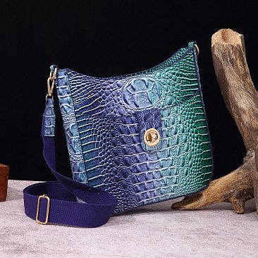 Tie-dyed 2 in 1 Croc Crossbody Bag with Coin Wallet