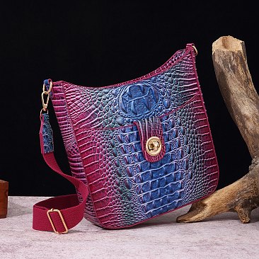 Tie-dyed 2 in 1 Croc Crossbody Bag with Coin Wallet