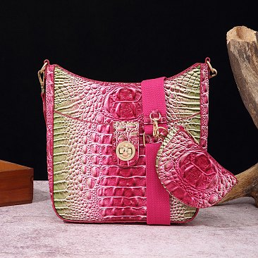 Tie-dyed 2 in 1 Croc Crossbody Bag with Coin Wallet