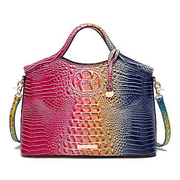 Tie-dyed Croc Satchel-Crossbody Bag