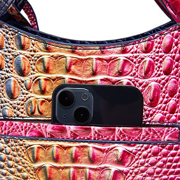 Tie-dyed Croc Satchel-Crossbody Bag