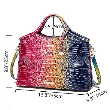 Tie-dyed Croc Satchel-Crossbody Bag