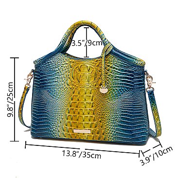 Tie-dyed Croc Satchel-Crossbody Bag