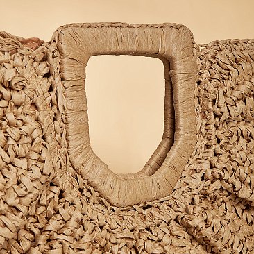 Woven Straw Satchel Bag