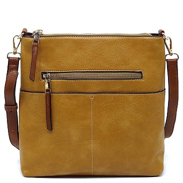 Fashion Zip Pocket Crossbody Bag