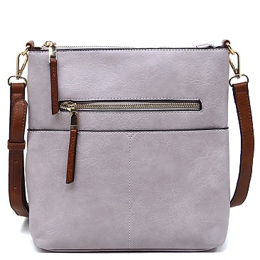 Fashion Zip Pocket Crossbody Bag