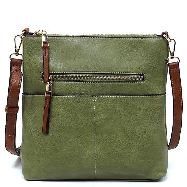 Fashion Zip Pocket Crossbody Bag