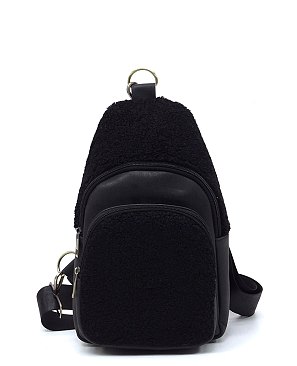 Terry Fur Sling Bag Backpack