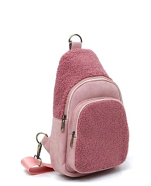 Terry Fur Sling Bag Backpack