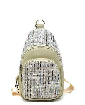 Tweed Sling Bag Backpack