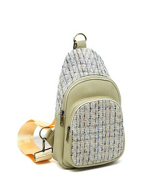 Tweed Sling Bag Backpack