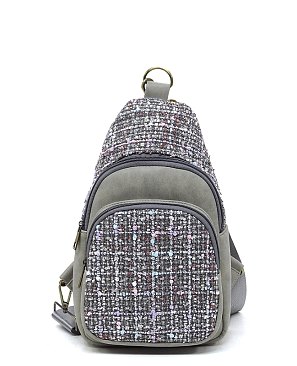 Tweed Sling Bag Backpack