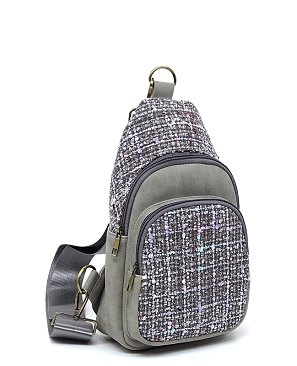 Tweed Sling Bag Backpack