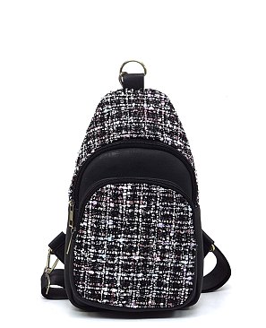 Tweed Sling Bag Backpack