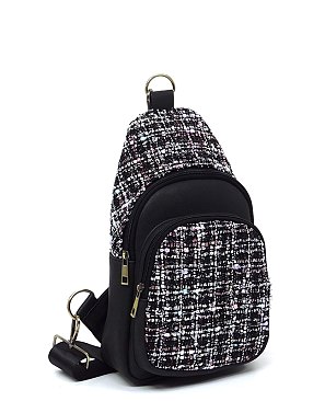 Tweed Sling Bag Backpack