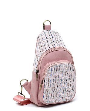 Tweed Sling Bag Backpack