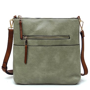 Fashion Zip Pocket Crossbody Bag