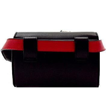 Button Accent Color Block Fashion Fanny Pack