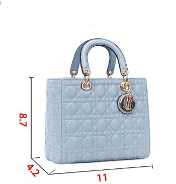 blue quilted bag